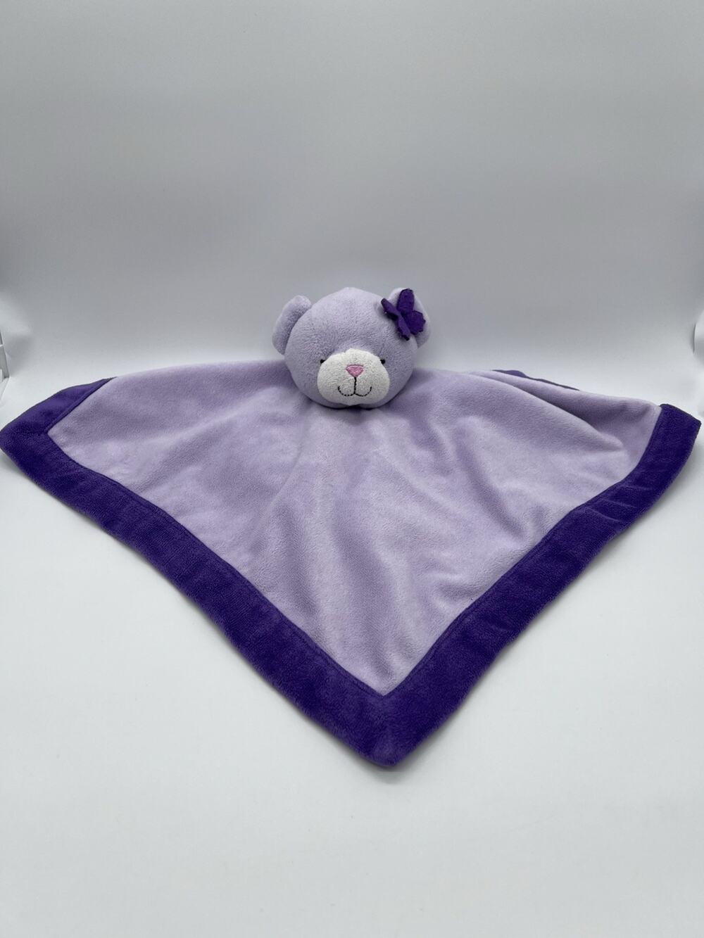 Tiddliwinks Lavendar Purple Teddy Bear Security Blanket Lovey Plush 13”